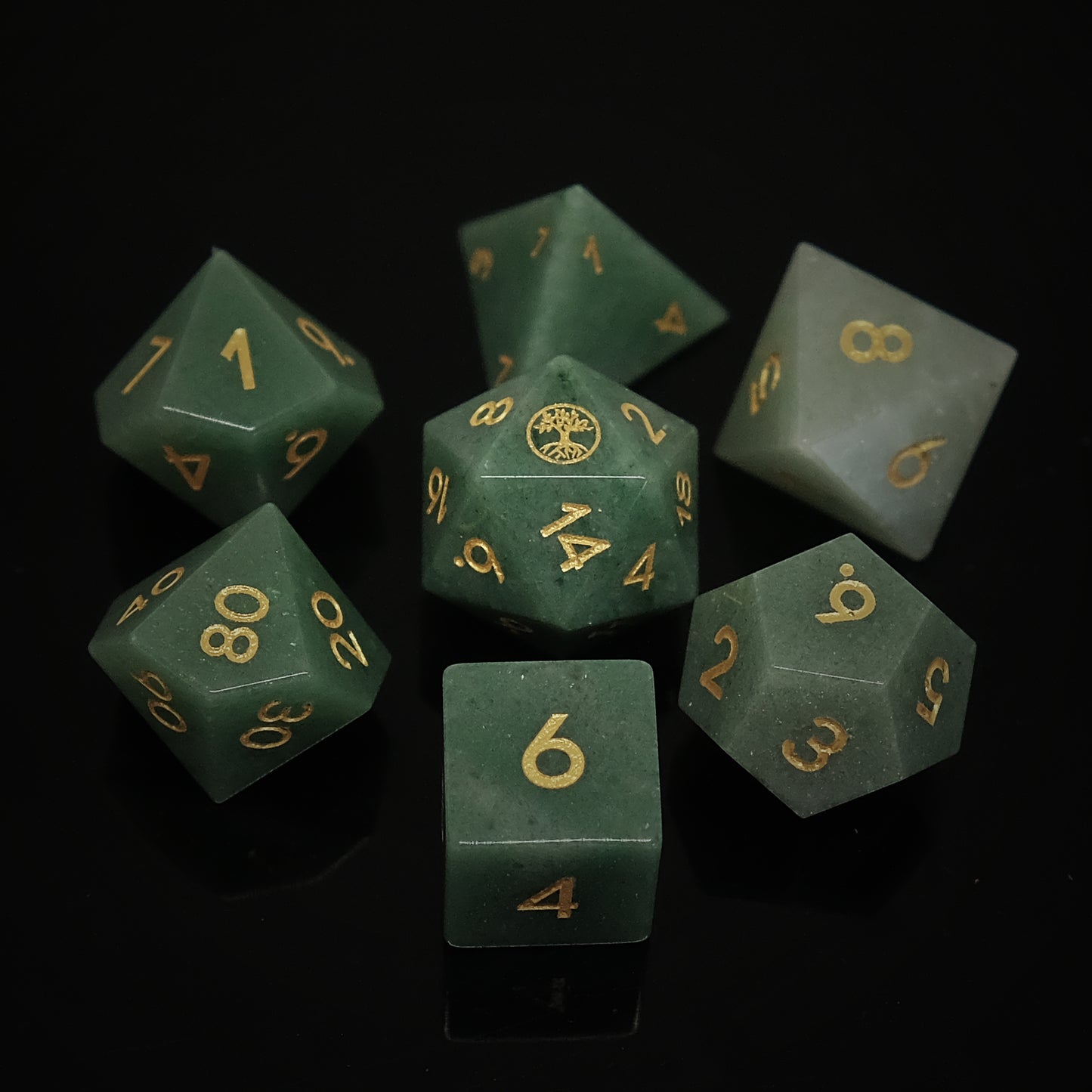 Element of Life Dice Set, Natural Aventurine Dice Set of 7, DND Role Playing Games and Card Games Gift for Gamer