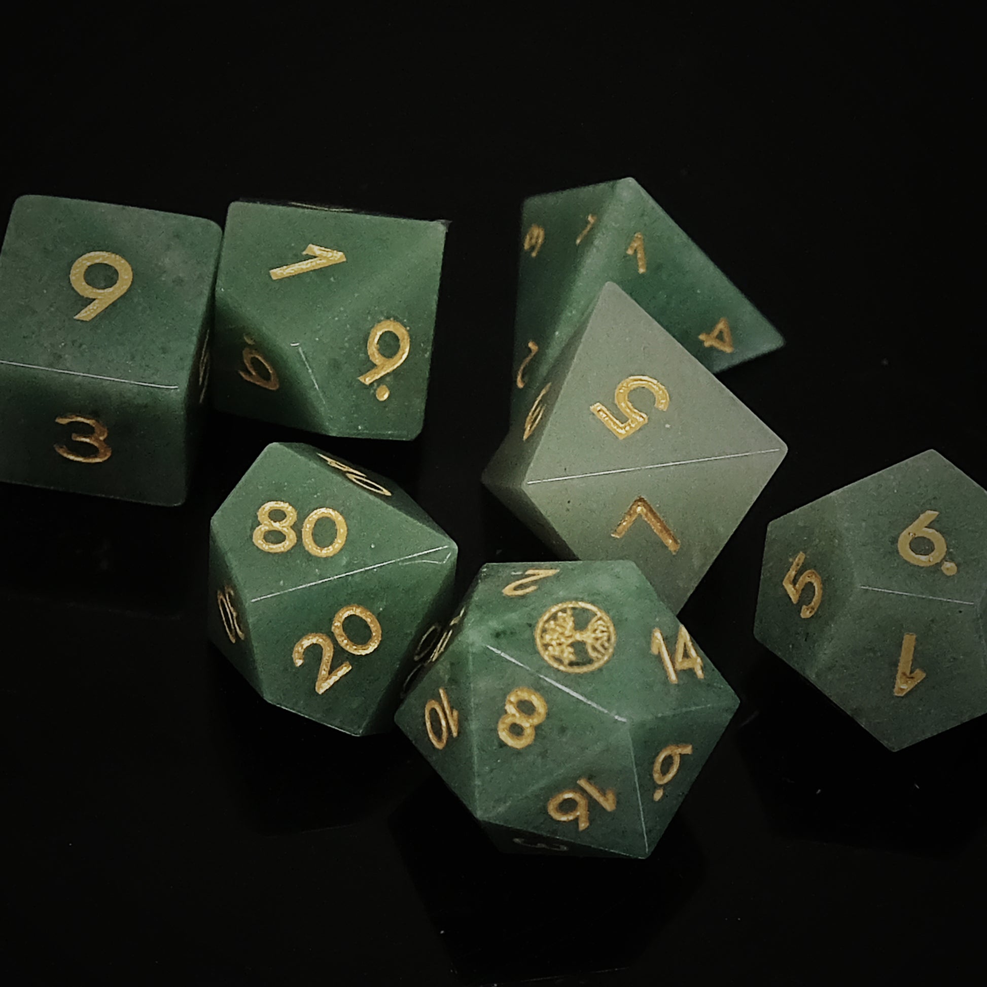 Element of Life Dice Set, Natural Aventurine Dice Set of 7, DND Role Playing Games and Card Games Gift for Gamer