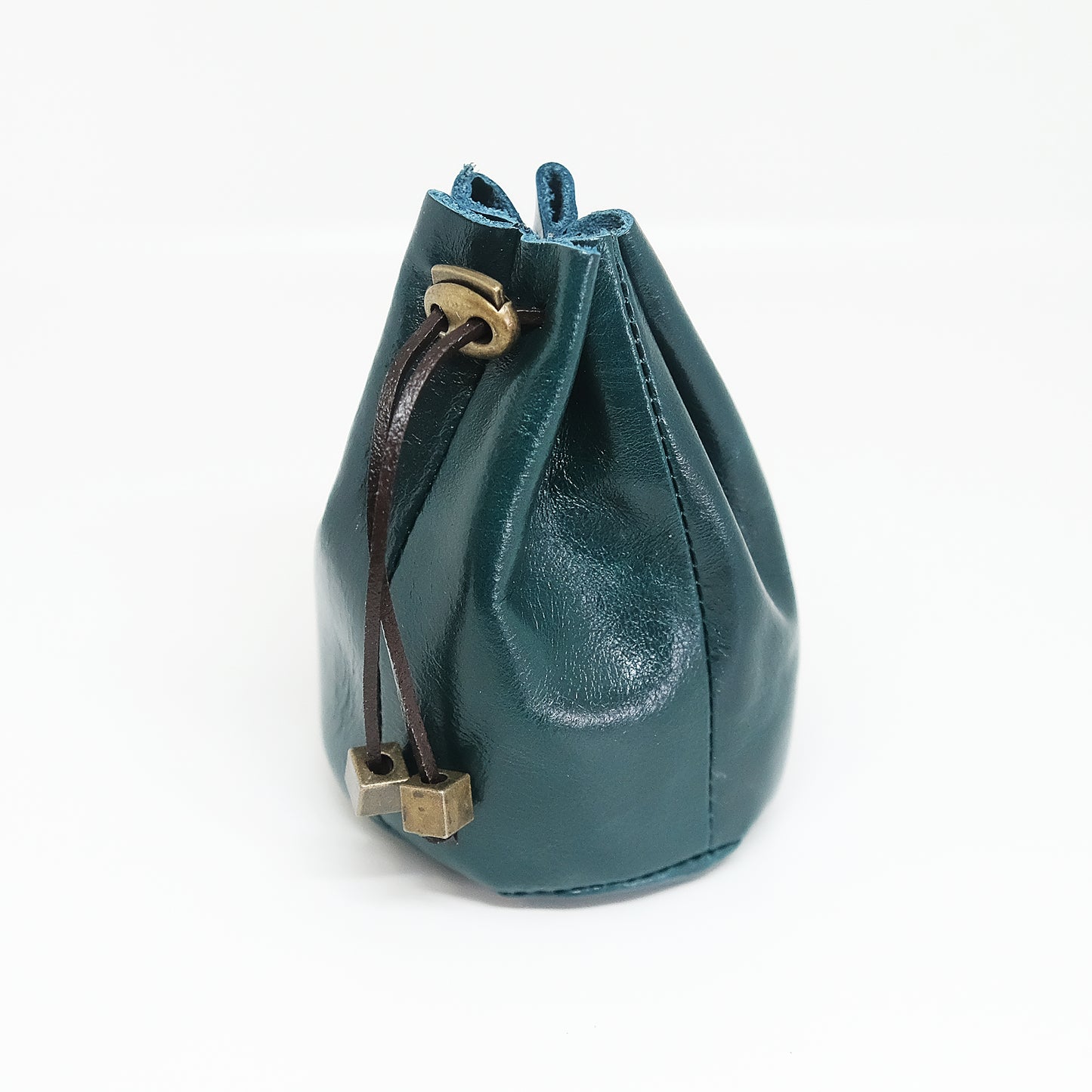 Leather Dice Bag Dark Blue Suitable For 5-6 Sets Of Dice. Copper accessories are optional. Game accessories for table-top game, board game and rpg. Gift for game lover