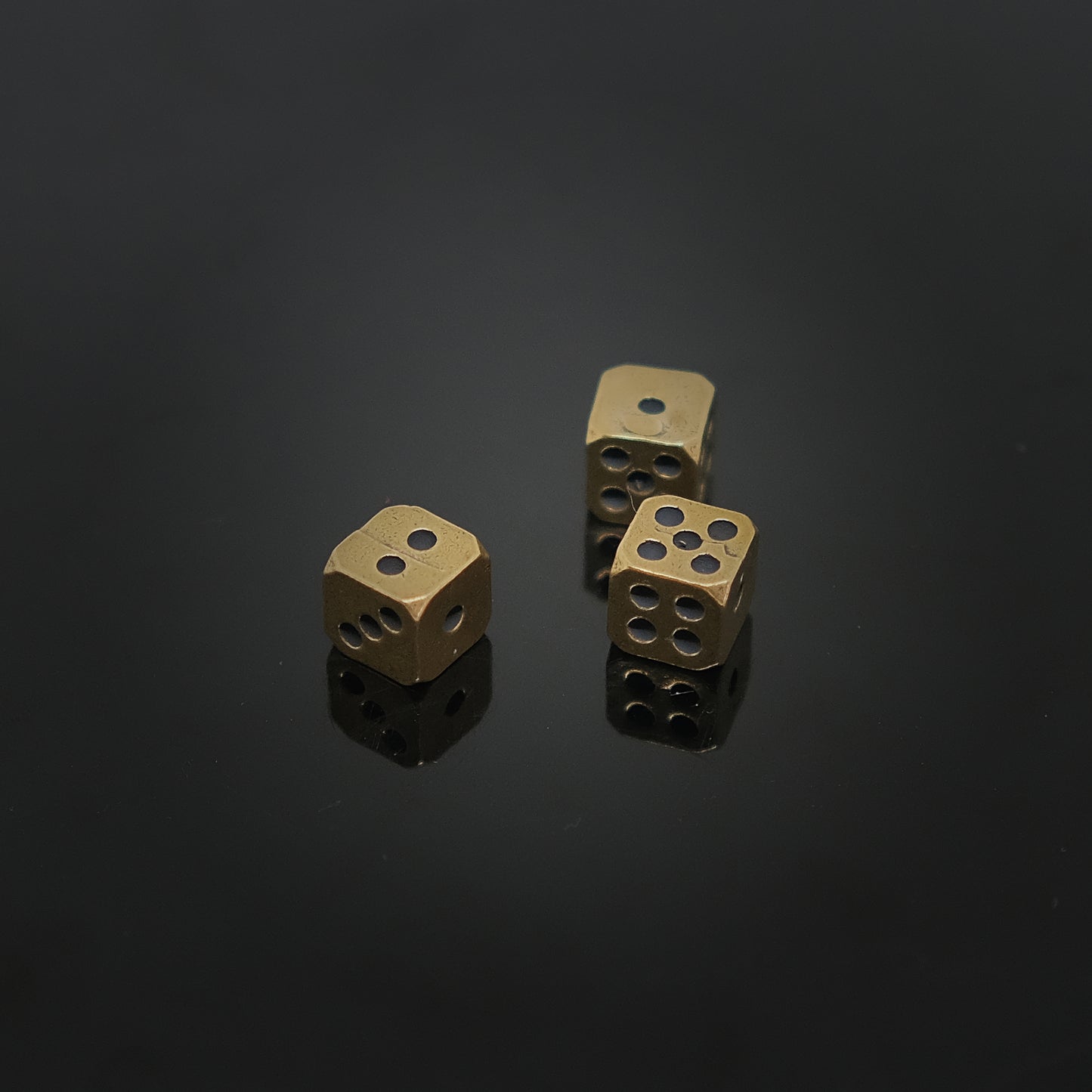 Vintage Copper D6 Metal Mini Dice Set (3 pcs)  for board game, dice game, table-top game, gift for gamer