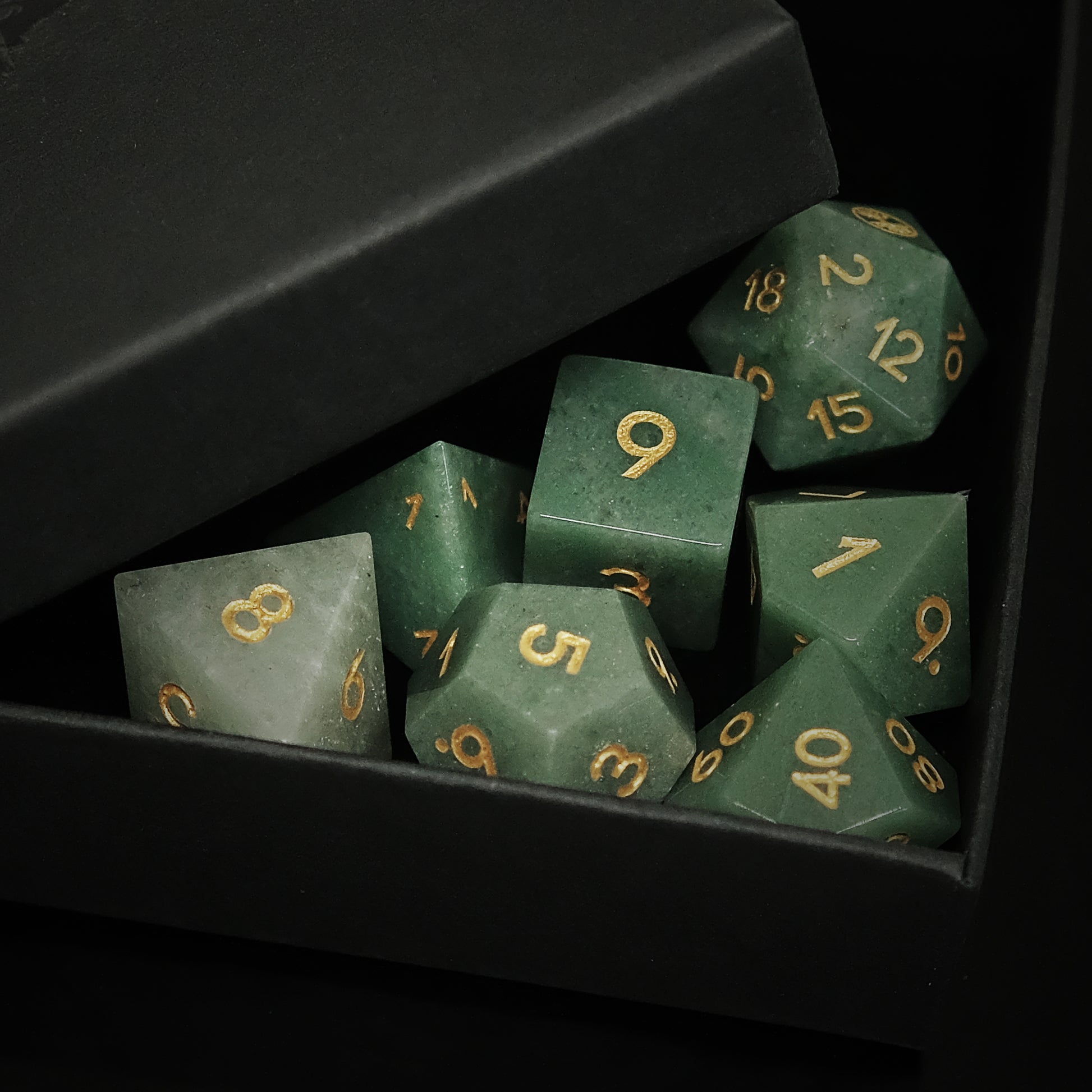 Element of Life Dice Set, Natural Aventurine Dice Set of 7, DND Role Playing Games and Card Games Gift for Gamer