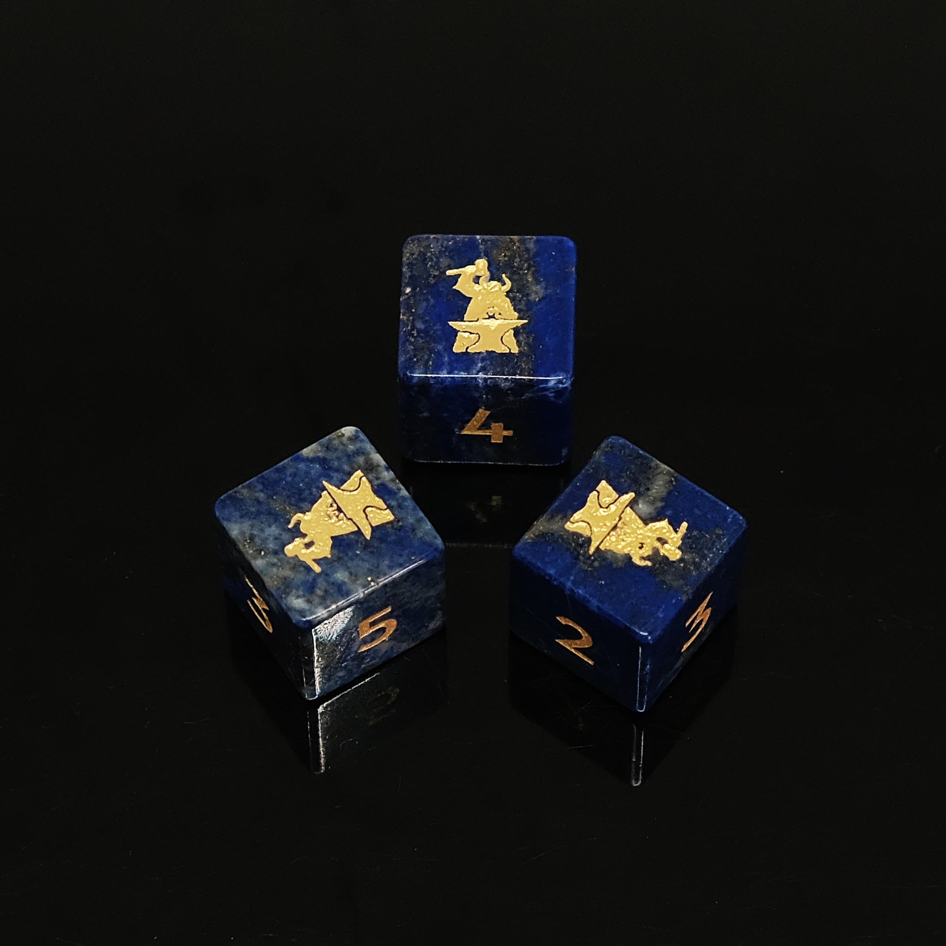 Natural Lapis Lazuli Gemstone D6 Dice. Game accessories for table-top game, board game and rpg. Gift for game lover