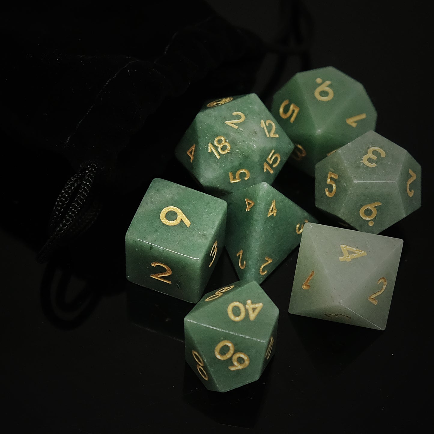 Element of Life Dice Set, Natural Aventurine Dice Set of 7, DND Role Playing Games and Card Games Gift for Gamer