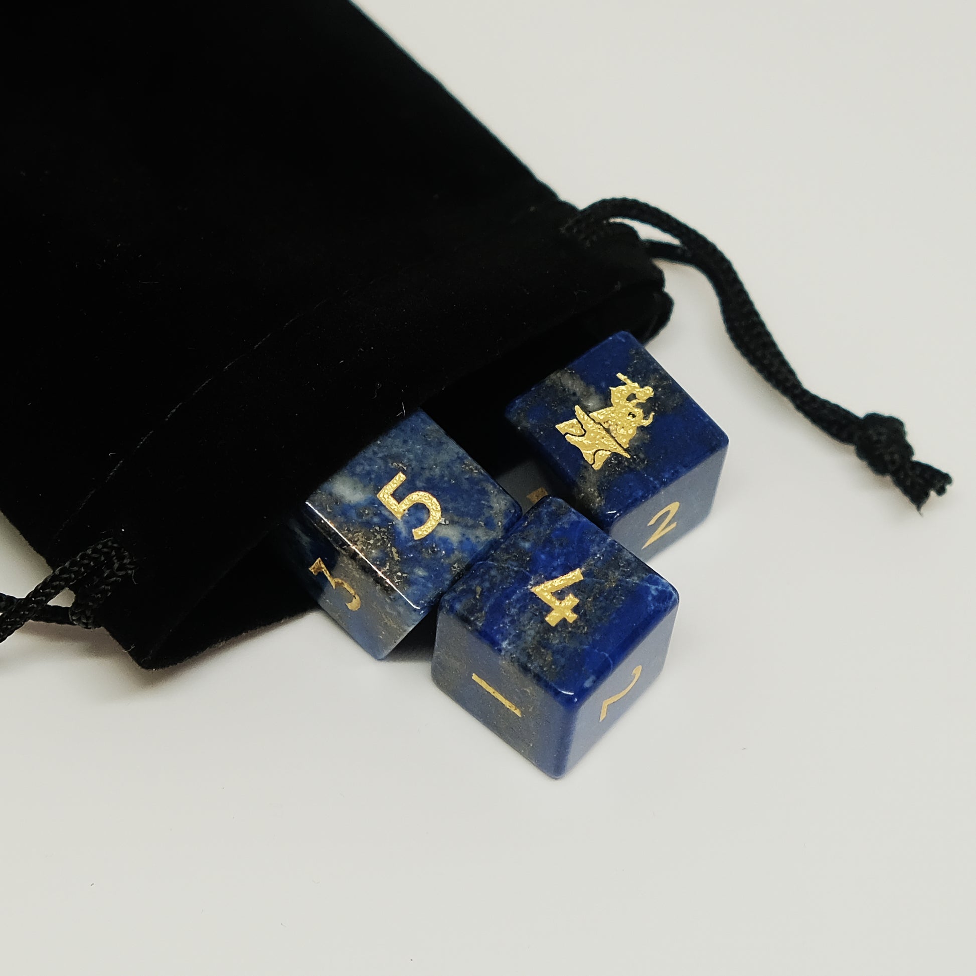 Natural Lapis Lazuli Gemstone D6 Dice. Game accessories for table-top game, board game and rpg. Gift for game lover