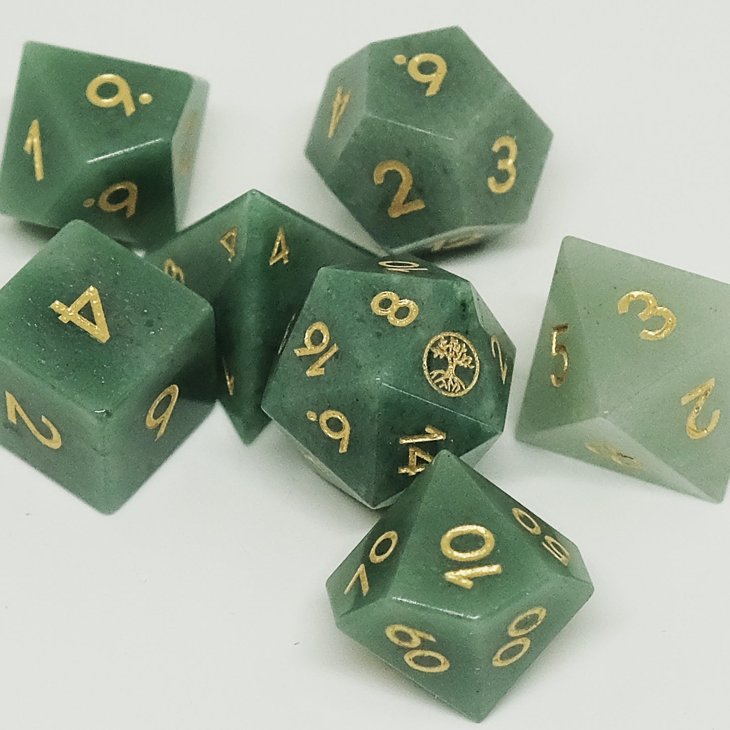 Element of Life Dice Set, Natural Aventurine Dice Set of 7, DND Role Playing Games and Card Games Gift for Gamer