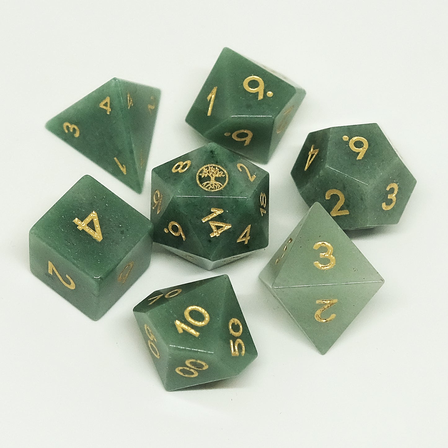 Element of Life Dice Set, Natural Aventurine Dice Set of 7, DND Role Playing Games and Card Games Gift for Gamer