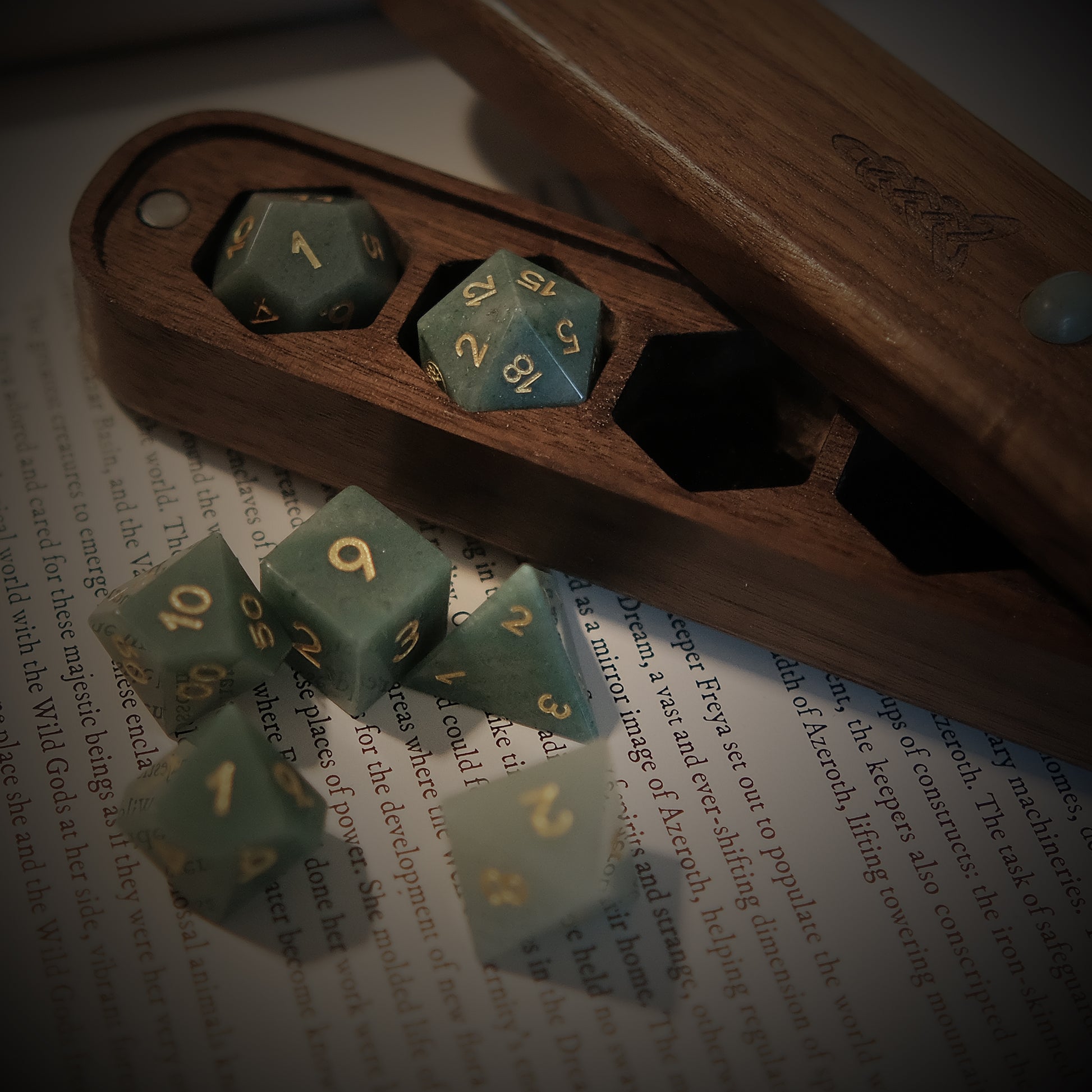 Element of Life Dice Set, Natural Aventurine Dice Set of 7, DND Role Playing Games and Card Games Gift for Gamer