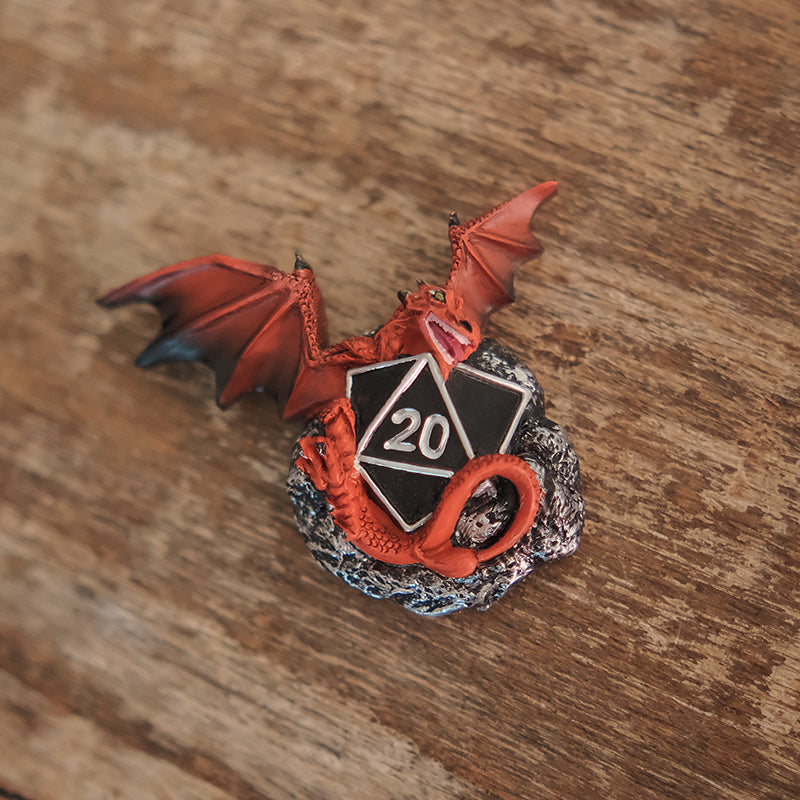 D20 3D Dragon Refrigerator Magnet Hand Painted Resin Magnet