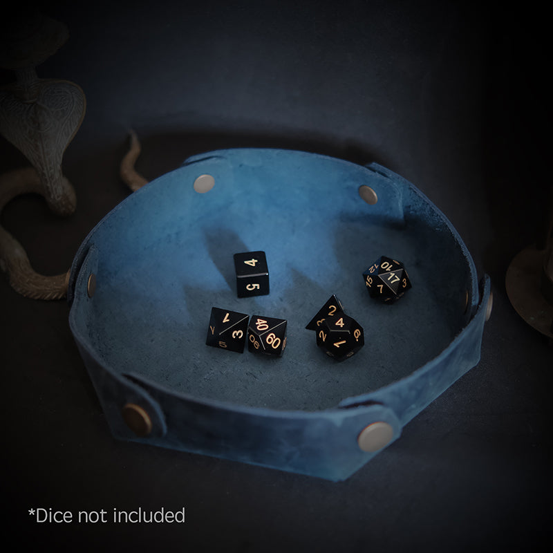 Handmade Leather Dice Tray, Dice Rolling Tray, Leather Dice Rolling Mat, Dice for RPG Games, Rolling Tray for Dice Game