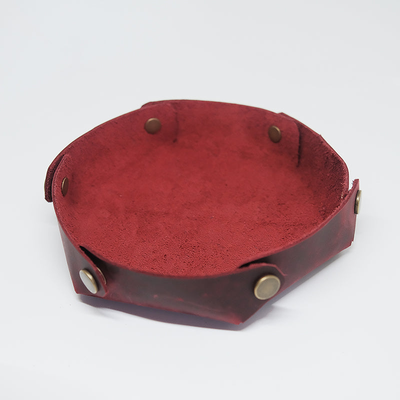 Handmade Leather Dice Tray, Dice Rolling Tray, Dark Red Leather Dice Rolling Mat, Dice for RPG Games, Rolling Tray for Dice Game