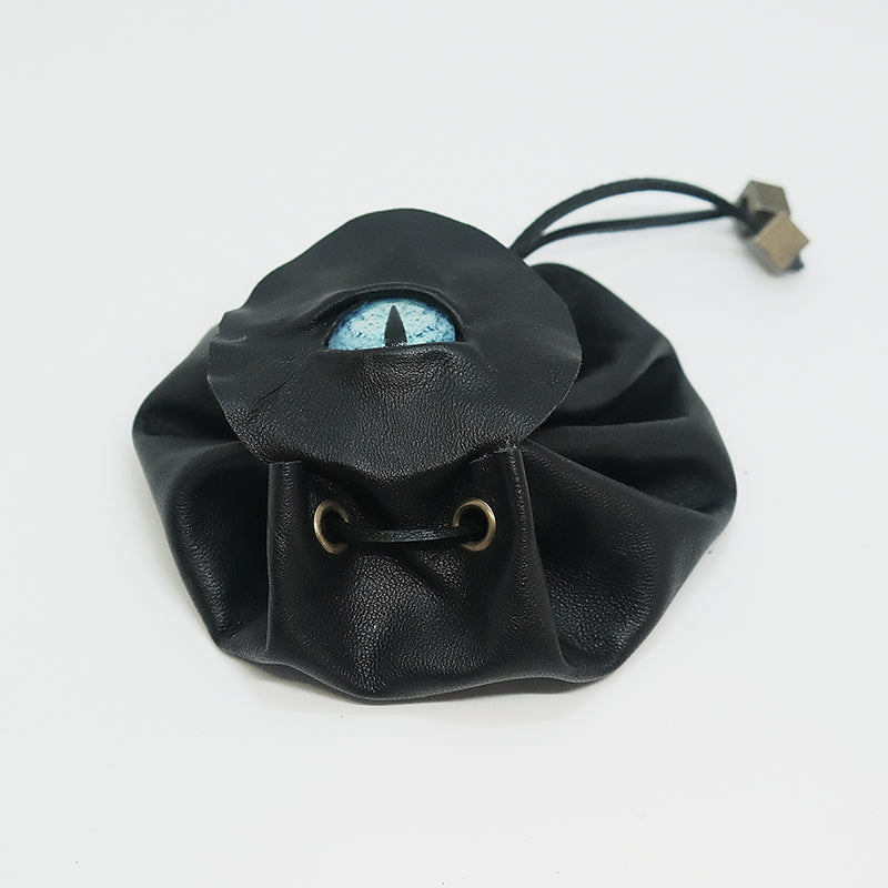 Handmade Leather Dragon Eye Dice Bag / Eye of the Water Dragon / Suitable For 3 Sets Of Dice / Blue Eye for board game, dice game, table-top game, gift for gamer